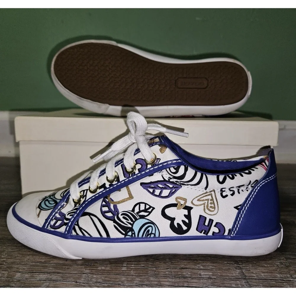 Coach Bev /‎ Barrett Poppy Graffiti 1941 Floral Canvas Sneakers
